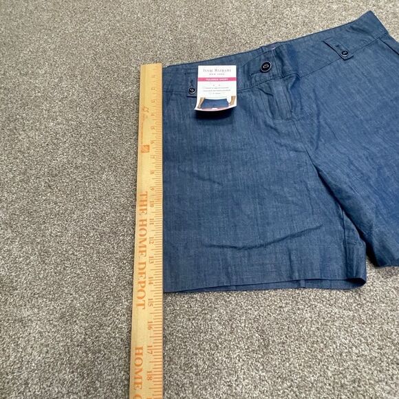 Isaac mizrahi womens tailored shorts sz 6 high rise chambray denim shorts nwt - Picture 4 of 12